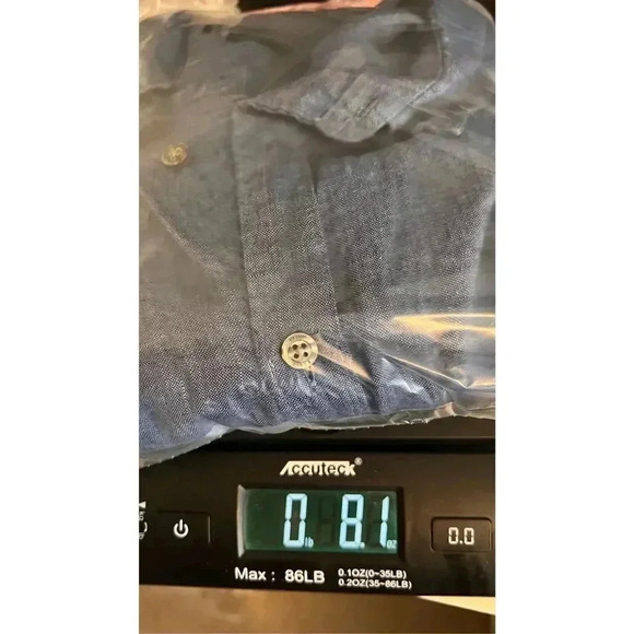 Perry Ellis Women’s Medium Blue 100% Linen Long Sleeve Button Down Shirt Top - Picture 7 of 8